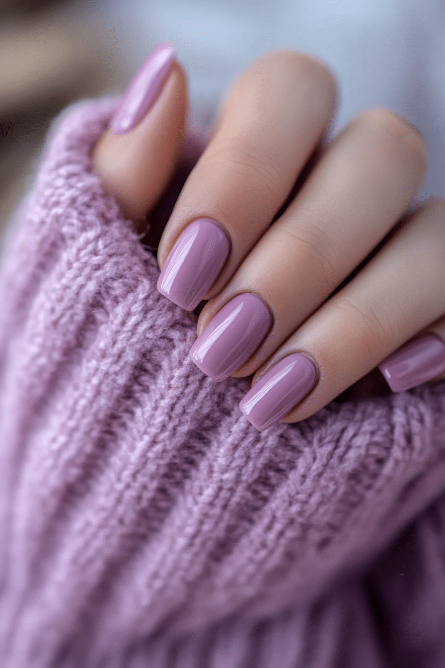 11. Dusty Lilac Velvet Nails (Purple Nail Design Ideas) - Purple Nail Design Ideas