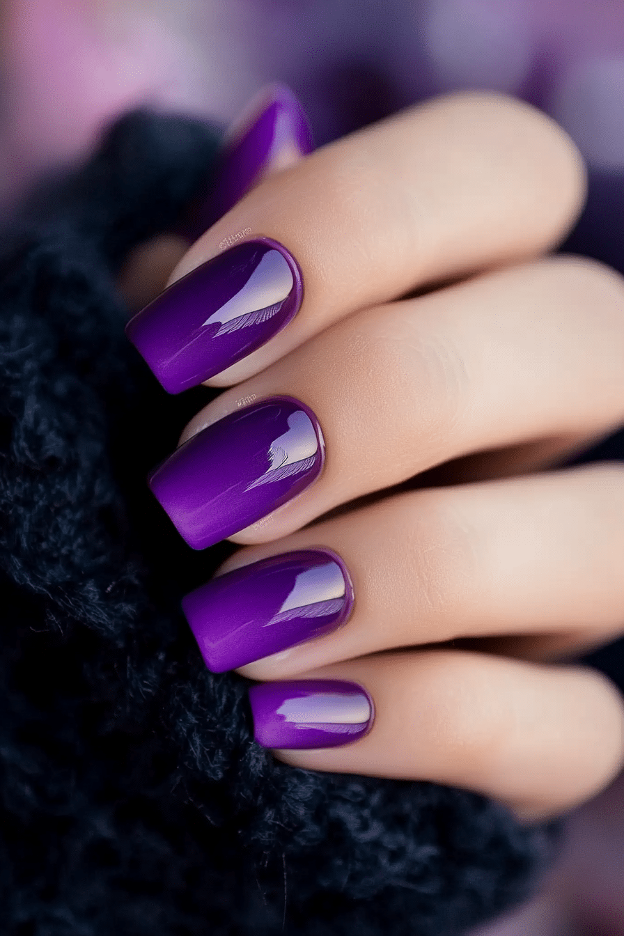 24. Royal Purple Jelly Finish (Purple Nail Design Ideas) - Purple Nail Design Ideas