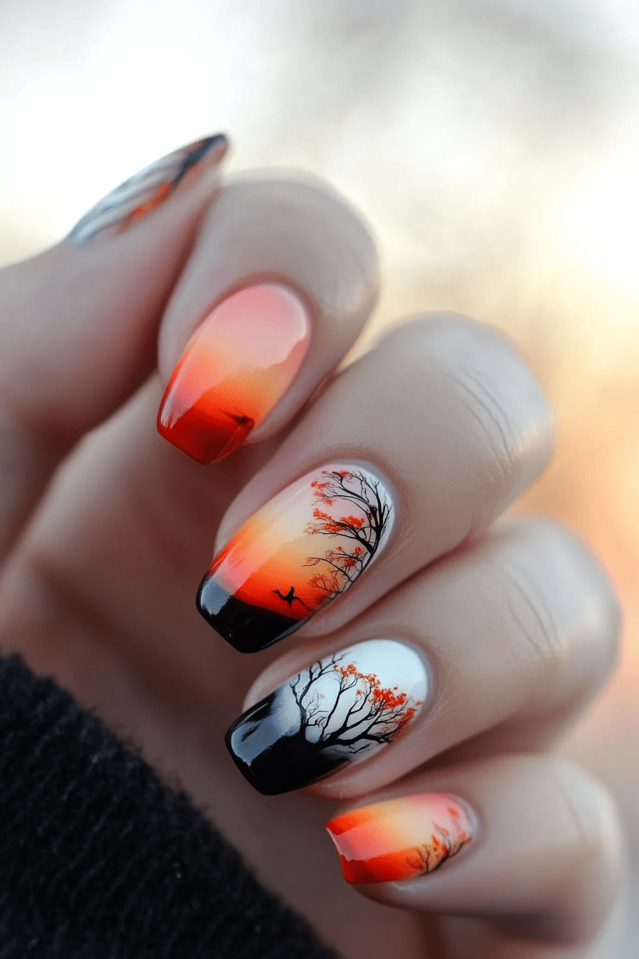 3. Sunset Horizon Fade (Nature Nail Design Ideas) - Nature Nail Design Ideas