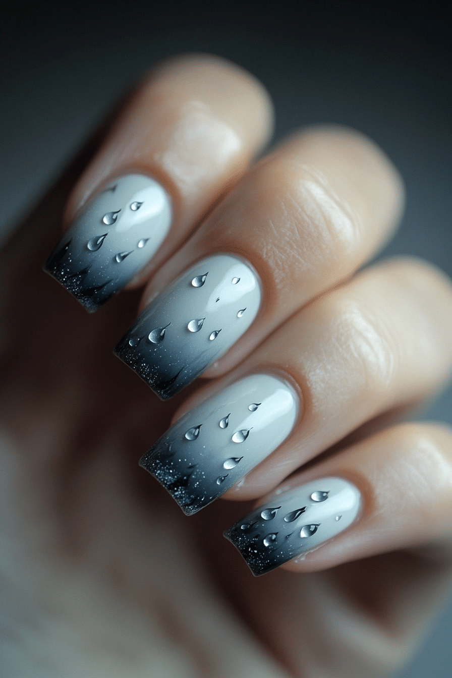 6. Rainy Day Reflection (Nature Nail Design Ideas) - Nature Nail Design Ideas