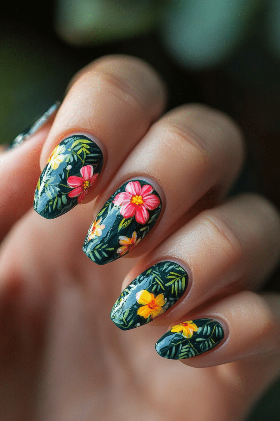 15. Blooming Cactus Flowers (Nature Nail Design Ideas) - Nature Nail Design Ideas