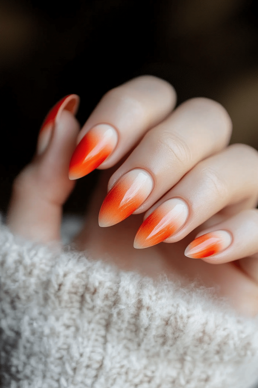 10. Terracotta Sunset (Ombre Nail Design Ideas) - Ombre Nail Design Ideas