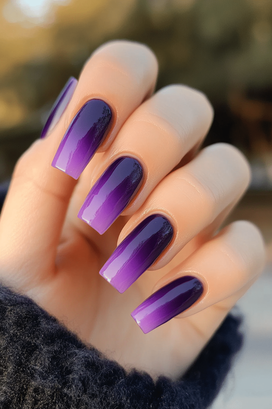 11. Lilac to Indigo Fade (Ombre Nail Design Ideas) - Ombre Nail Design Ideas