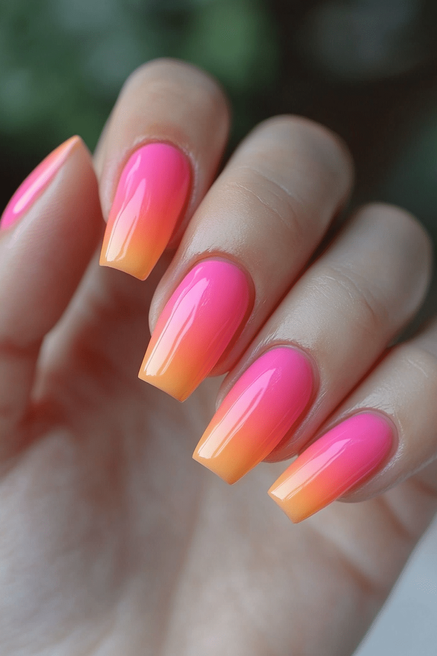 12. Citrus Sorbet Ombre (Ombre Nail Design Ideas) - Ombre Nail Design Ideas
