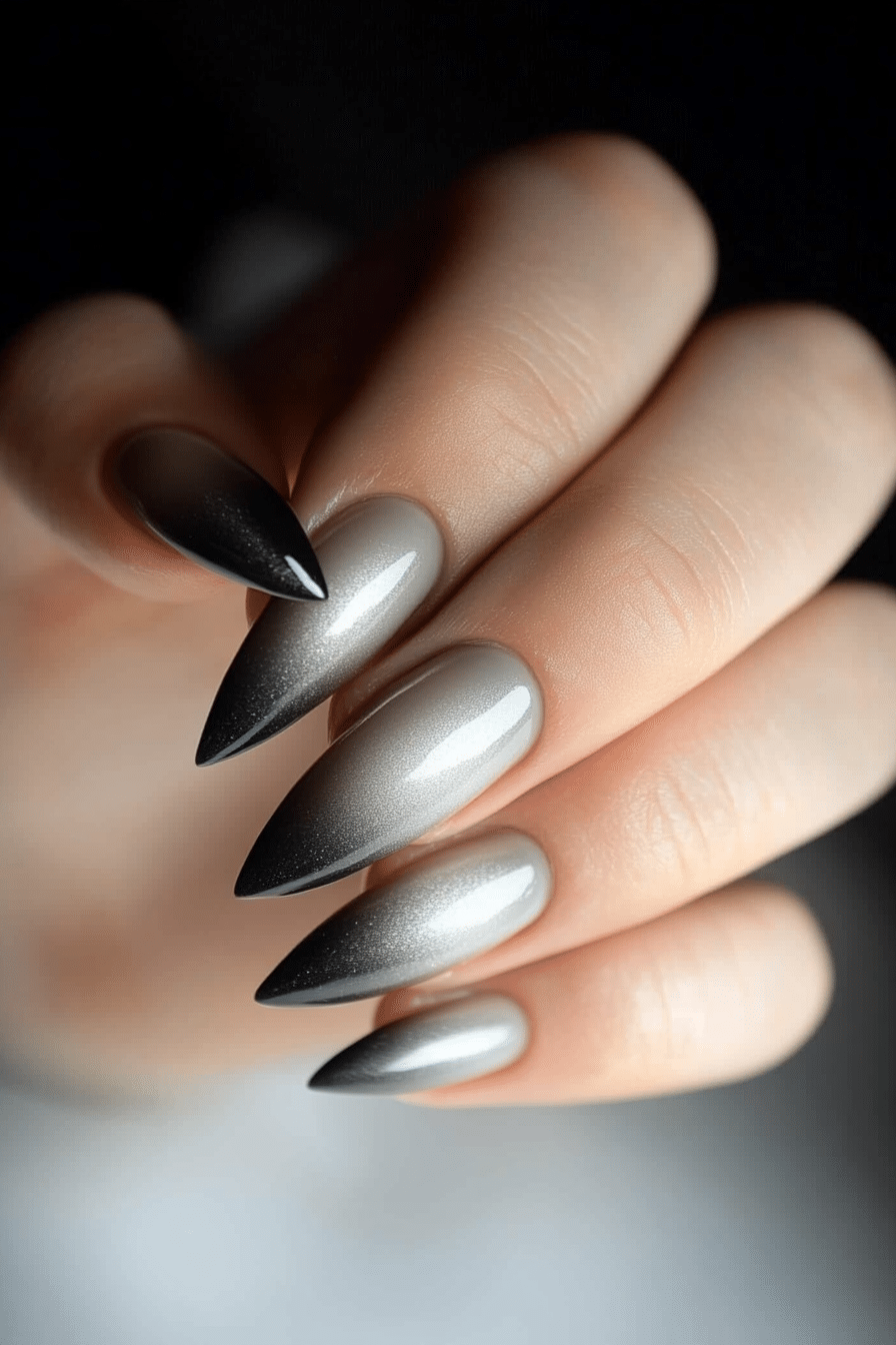 15. Graphite Fade (Ombre Nail Design Ideas) - Ombre Nail Design Ideas