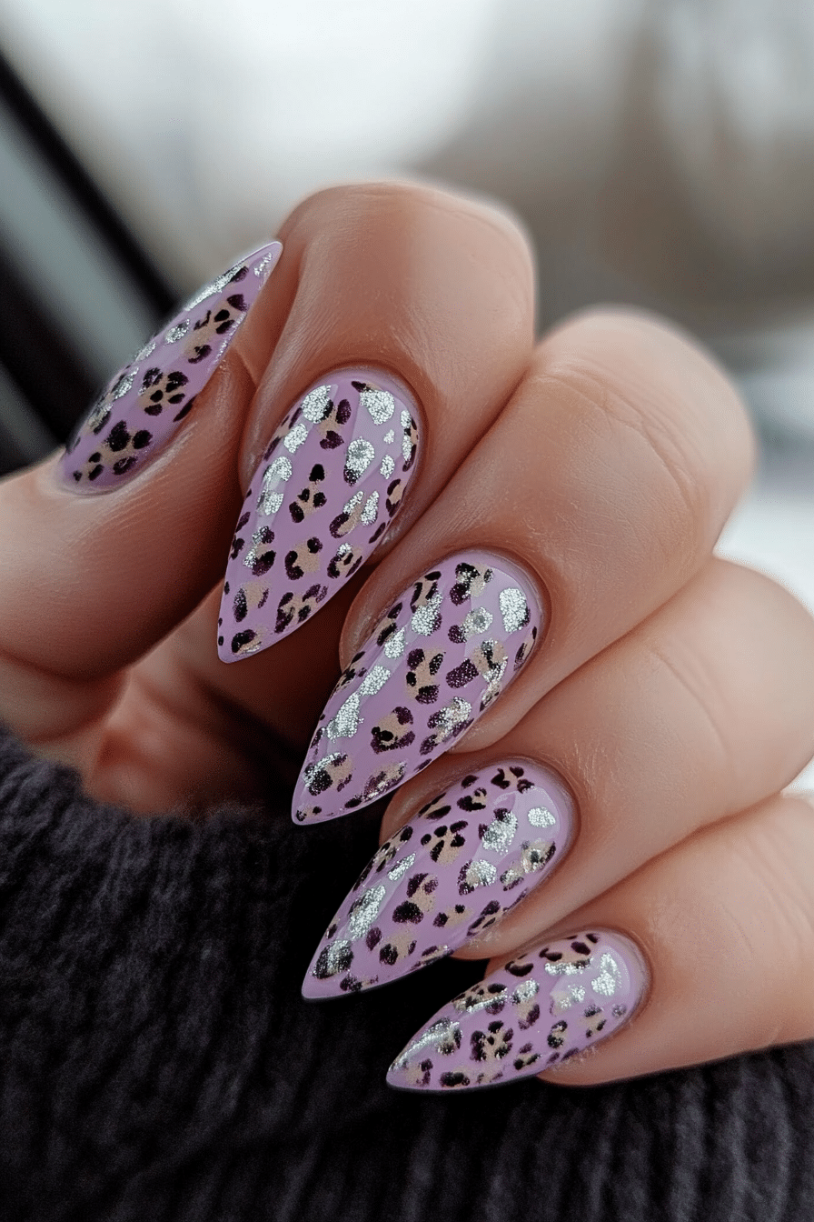 10. Lavender Safari Print (Cheetah Nail Design Ideas) - Cheetah Nail Design Ideas