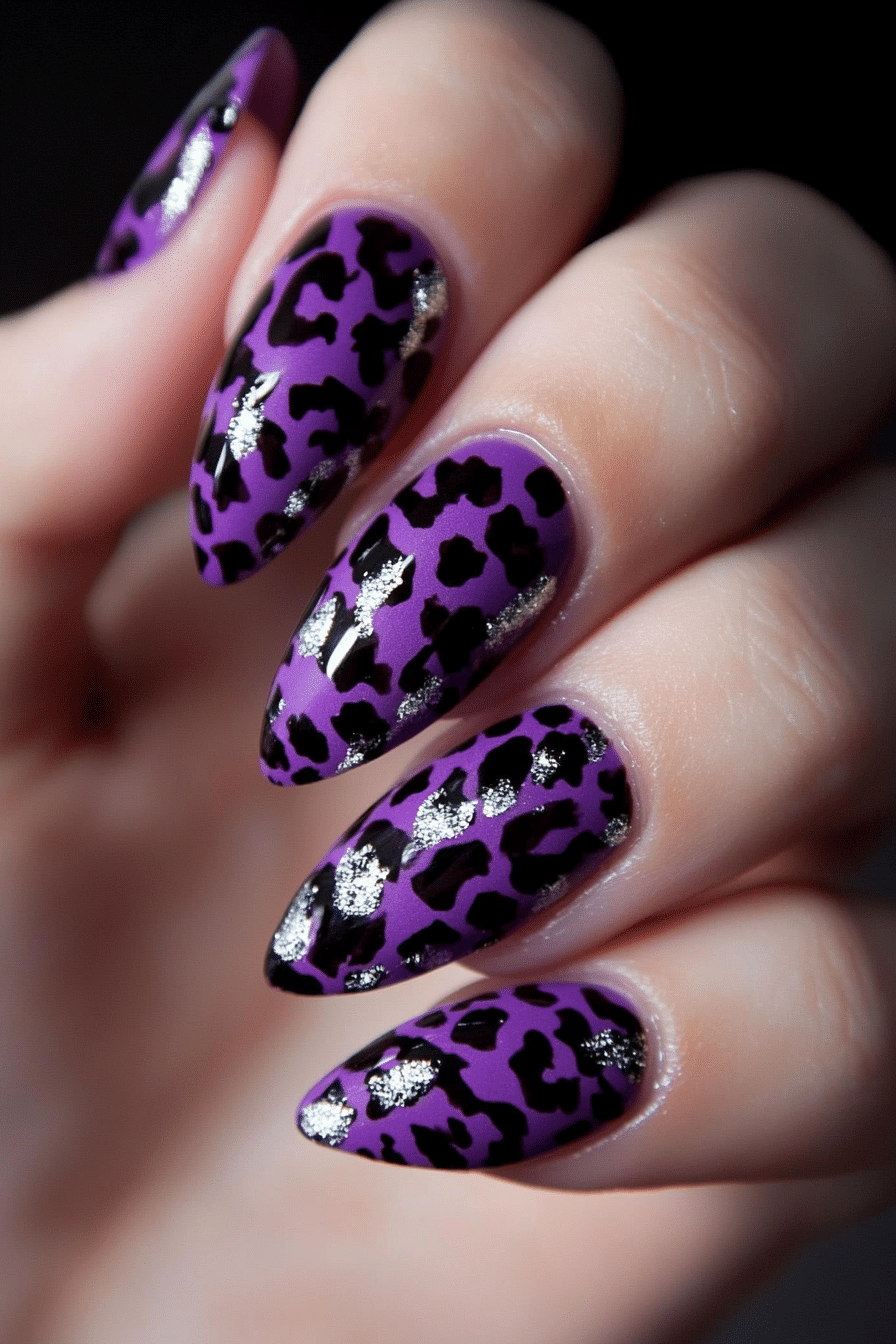 16. Electric Purple Wild Side (Cheetah Nail Design Ideas) - Cheetah Nail Design Ideas