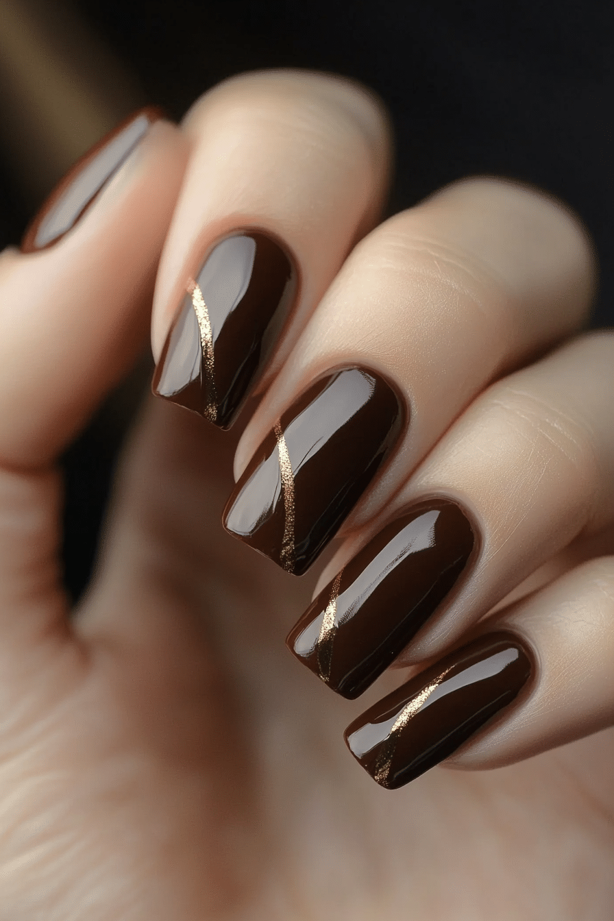 4. Cocoa Brown Contour (Classy Short Nail Design Ideas) - Classy Short Nail Design Ideas