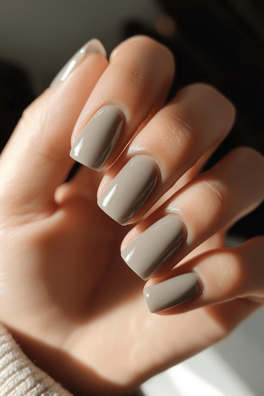 9. Slate Grey Simplicity (Classy Short Nail Design Ideas) - Classy Short Nail Design Ideas