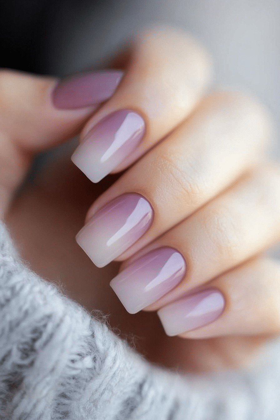 10. Lavender Dusk Fade (Classy Short Nail Design Ideas) - Classy Short Nail Design Ideas