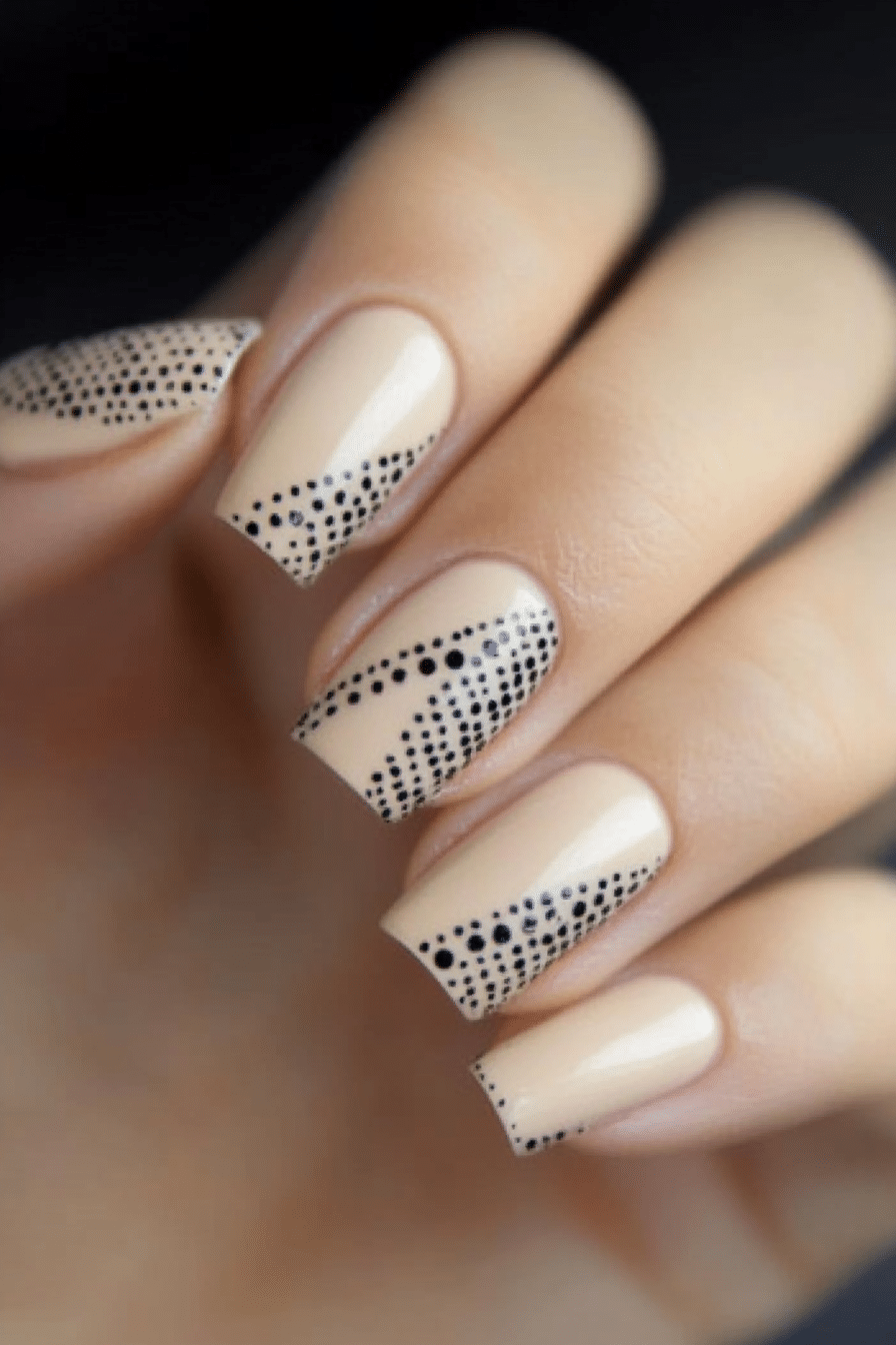 15. Ivory Micro Dots (Classy Short Nail Design Ideas) - Classy Short Nail Design Ideas