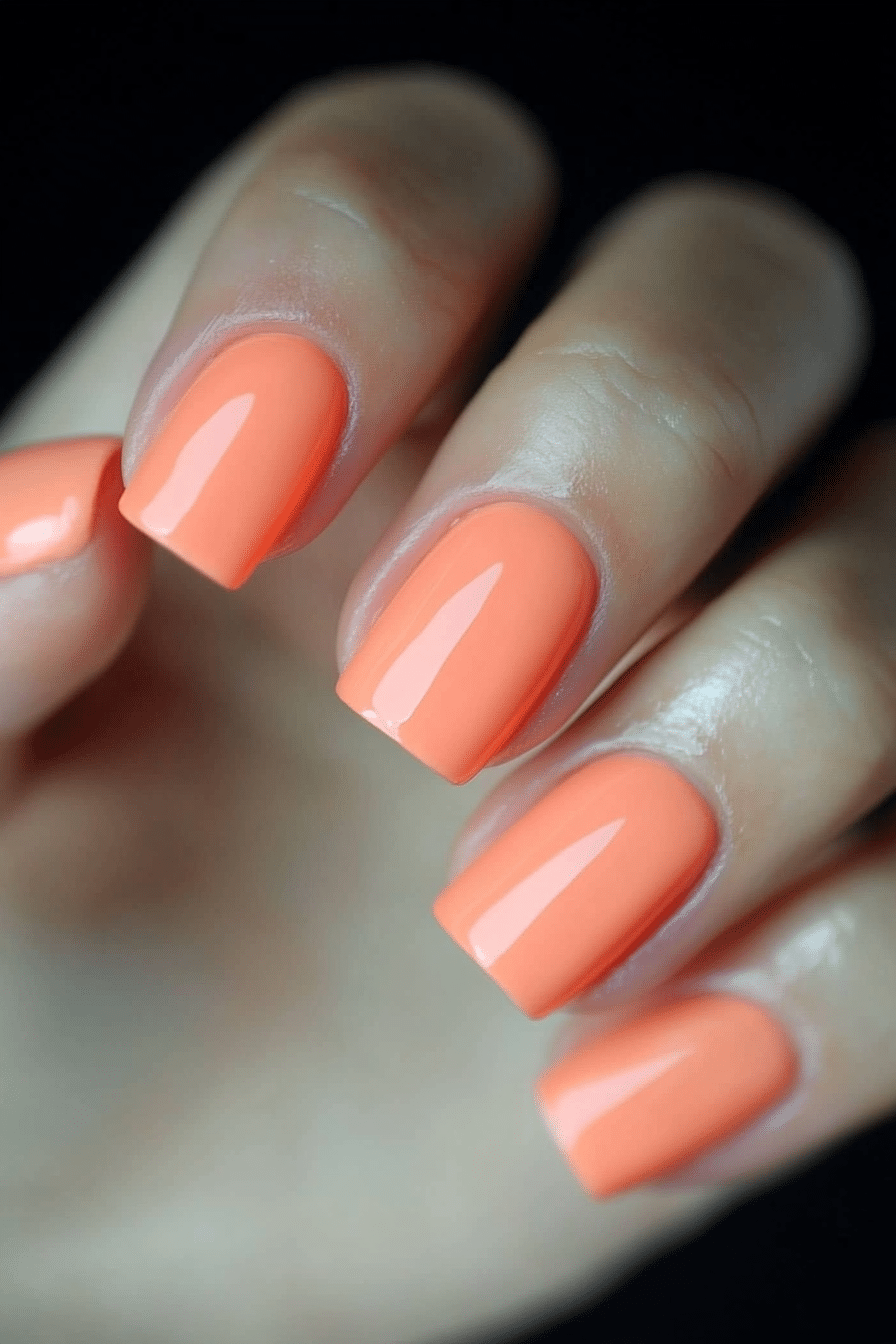 17. Soft Coral Silk (Classy Short Nail Design Ideas) - Classy Short Nail Design Ideas