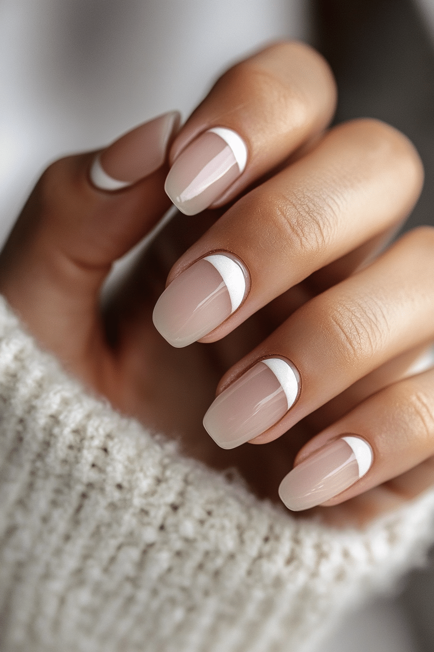 19. Blush Pink Half Moons (Classy Short Nail Design Ideas) - Classy Short Nail Design Ideas