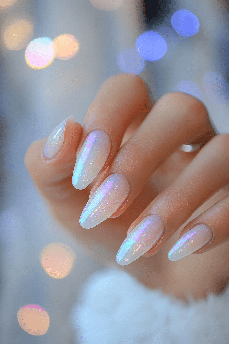 4. Opal Milk Aura (Milky Nail Design Ideas) - Milky Nail Design Ideas