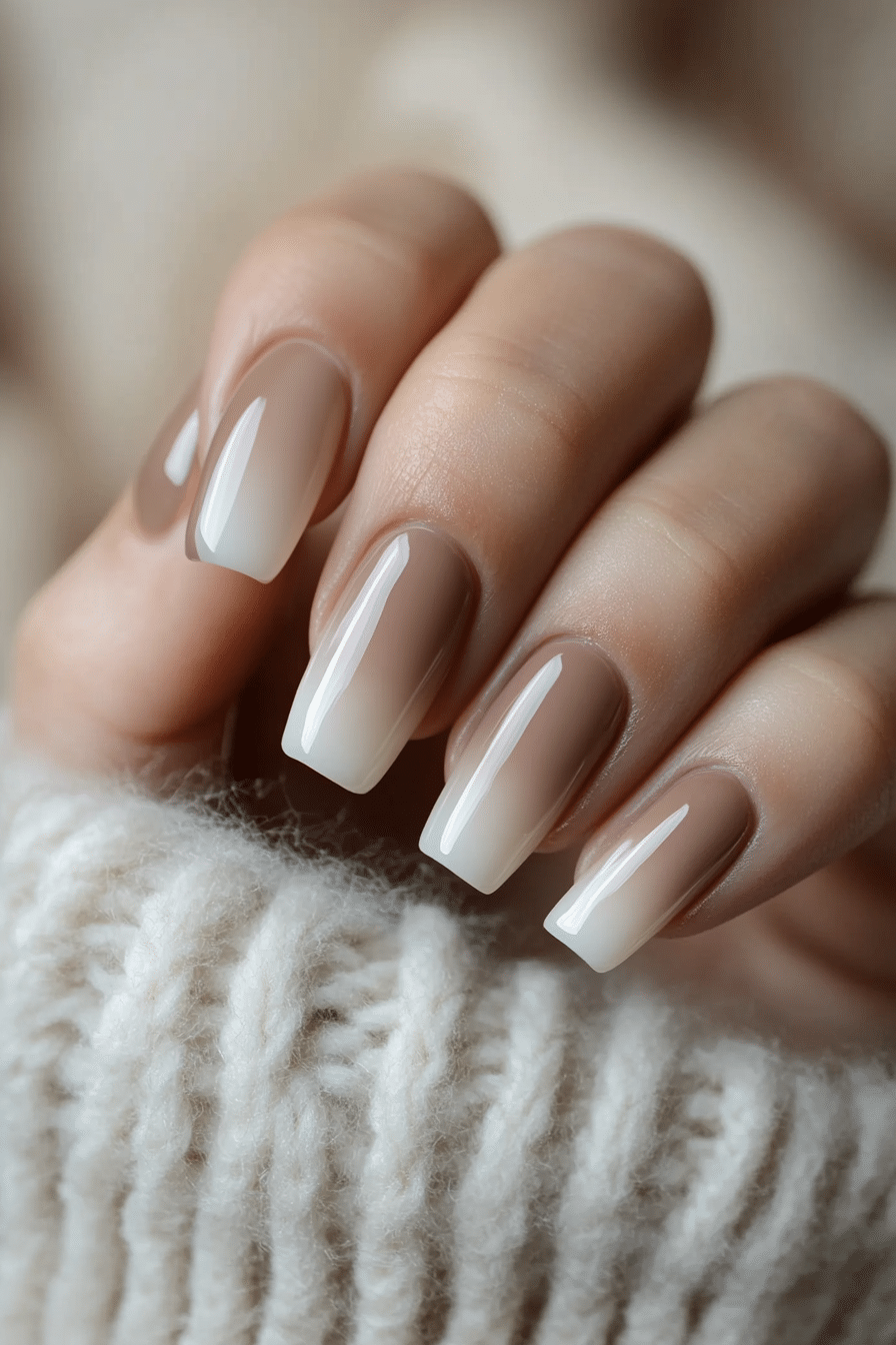 19. Cocoa Milk Cream (Milky Nail Design Ideas) - Milky Nail Design Ideas