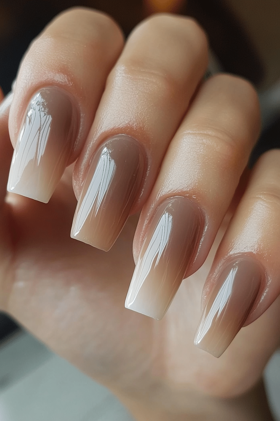 26. Smoky Taupe Milk (Milky Nail Design Ideas) - Milky Nail Design Ideas