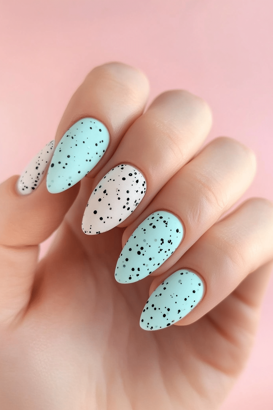 1. Speckled Egg Chic (Easter Nail Design Ideas) - Easter Nail Design Ideas