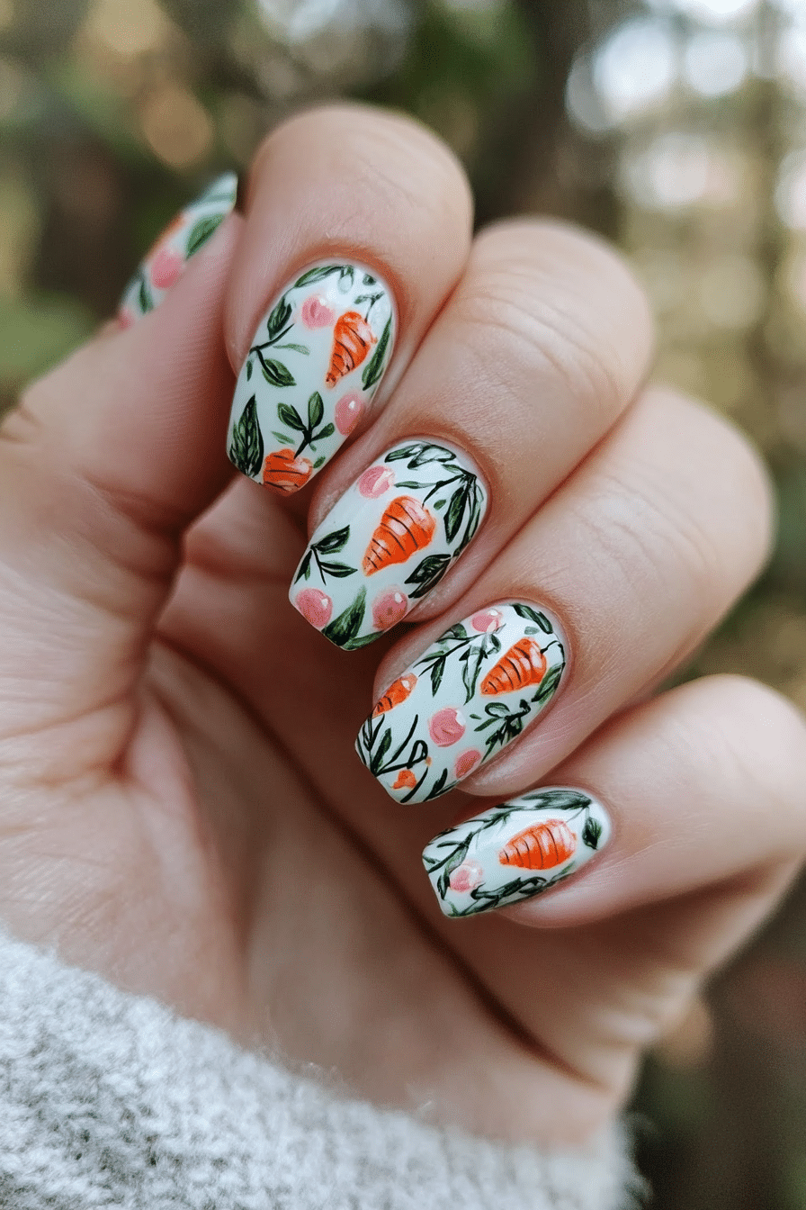 5. Carrot Garden (Easter Nail Design Ideas) - Easter Nail Design Ideas