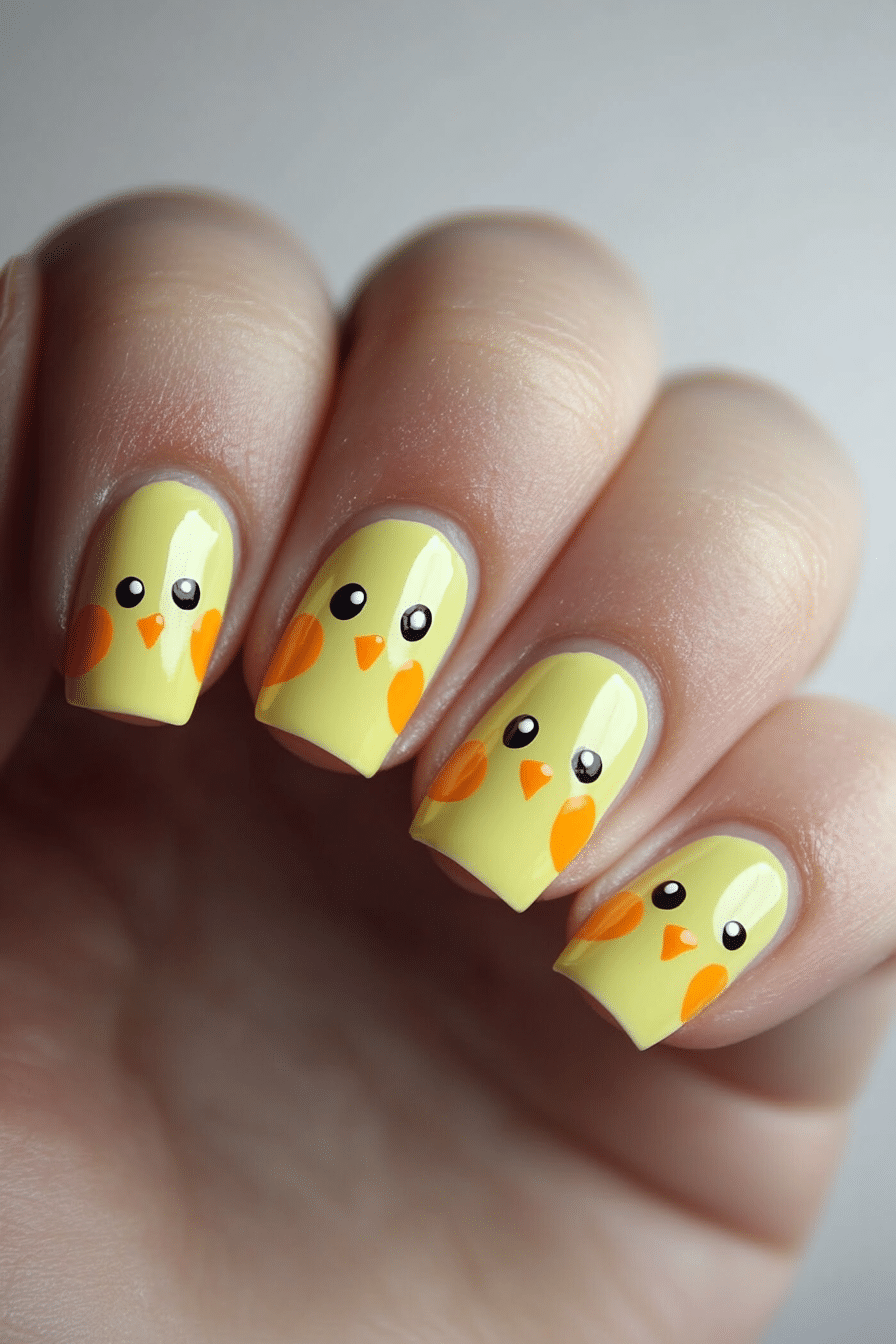 7. Miniature Chicks (Easter Nail Design Ideas) - Easter Nail Design Ideas