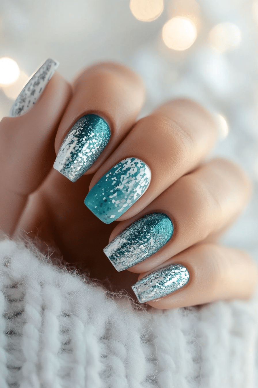 15. Frostbite Teal (Winter Birthday Nail Design Ideas) - Winter Birthday Nail Design Ideas