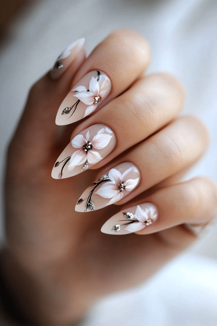 22. Frozen Petal Layers (Winter Birthday Nail Design Ideas) - Winter Birthday Nail Design Ideas