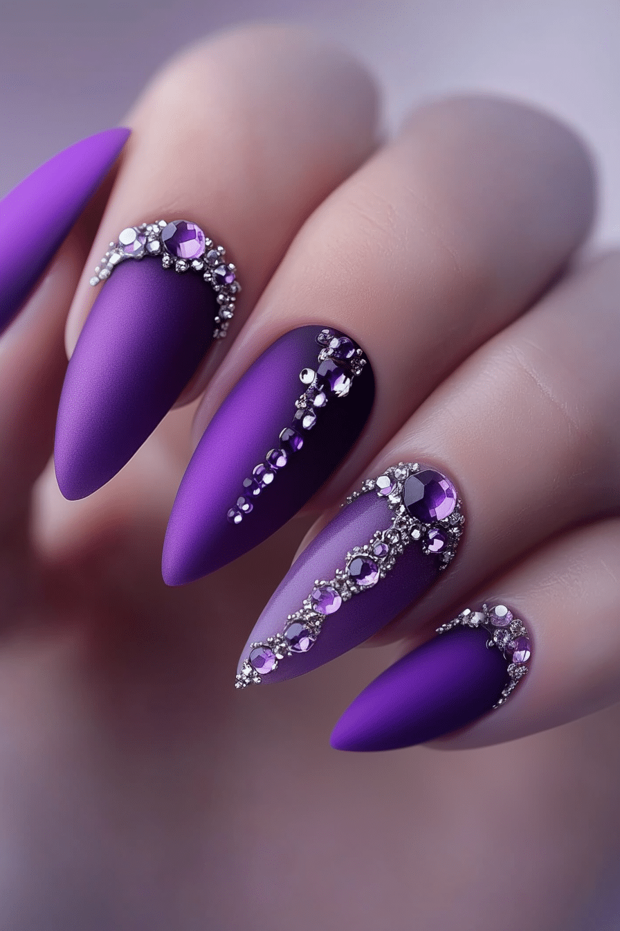 23. Velvet Ice Amethyst (Winter Birthday Nail Design Ideas) - Winter Birthday Nail Design Ideas
