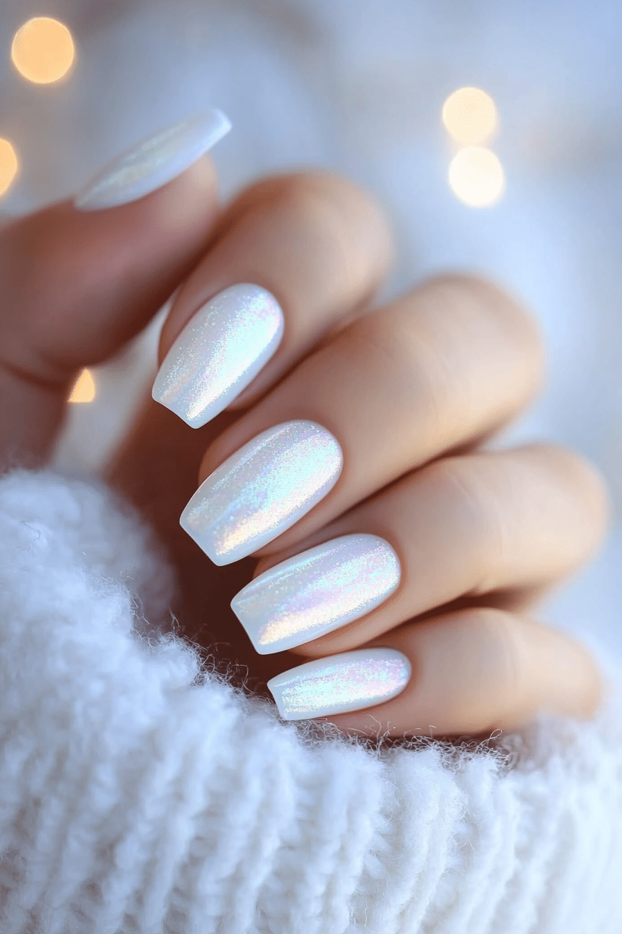 4. White Opal Illusion (White Winter Nail Design Ideas) - White Winter Nail Design Ideas