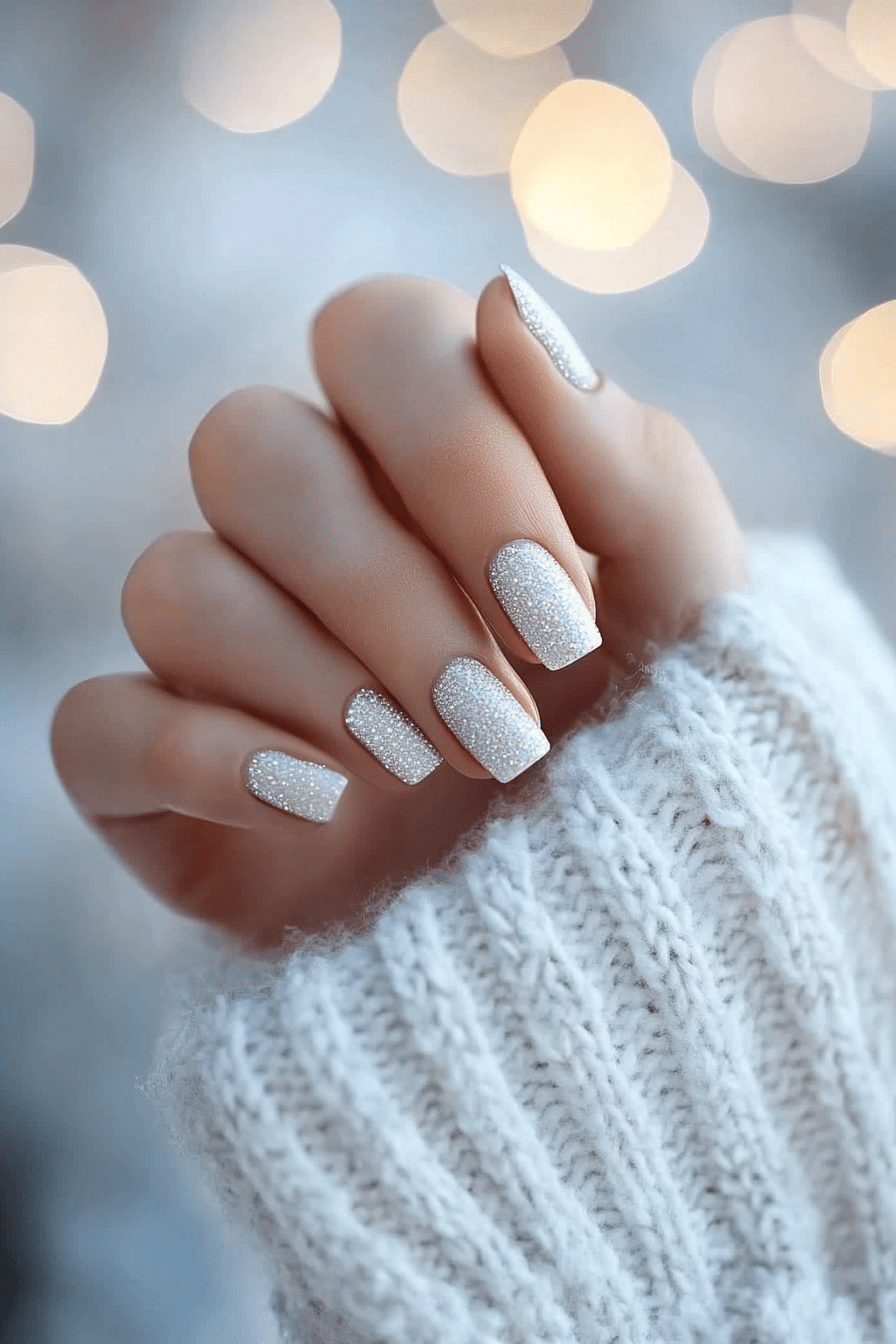 12. Twinkling Star Dust (White Winter Nail Design Ideas) - White Winter Nail Design Ideas