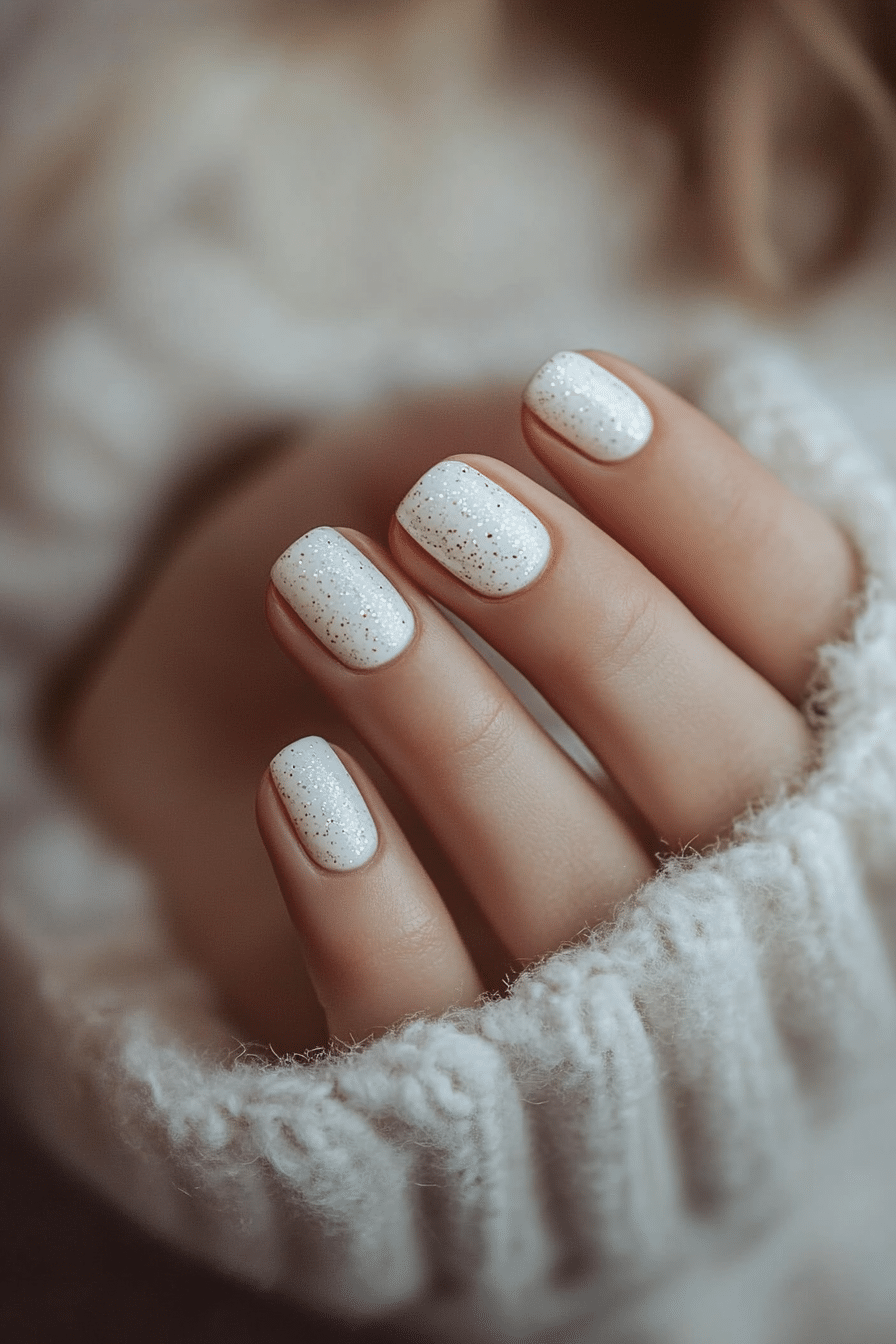 19. Powdered Sugar Matte (White Winter Nail Design Ideas) - White Winter Nail Design Ideas