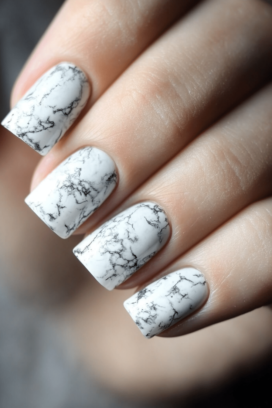 21. Snowy Quartz (White Winter Nail Design Ideas) - White Winter Nail Design Ideas