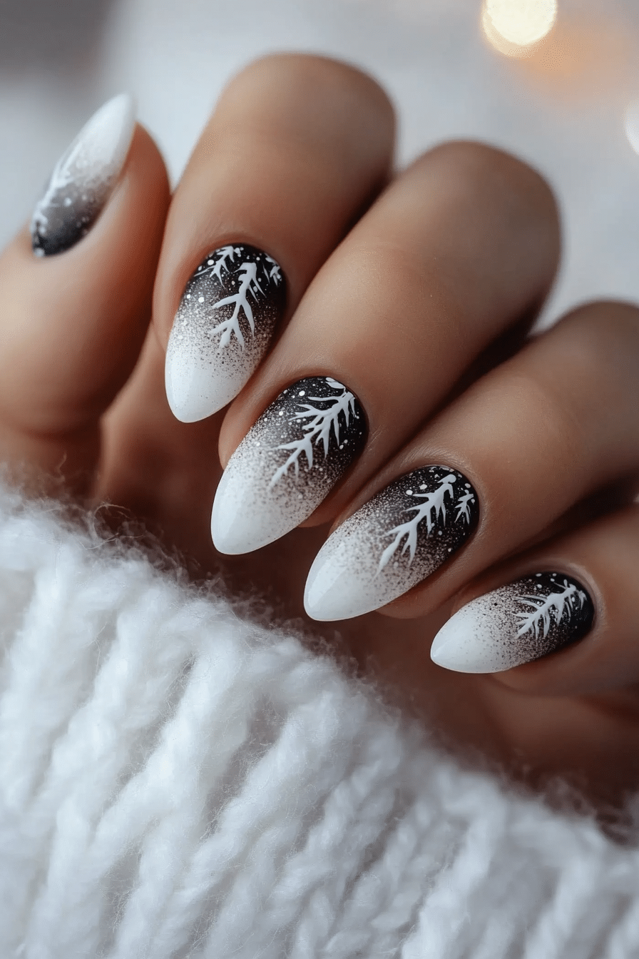 22. Polar Night Glow (White Winter Nail Design Ideas) - White Winter Nail Design Ideas