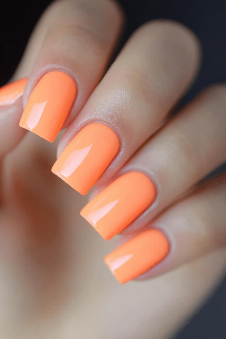 6. Apricot Glazed Nails (Orange Color Nail Design Ideas) - Orange Color Nail Design Ideas