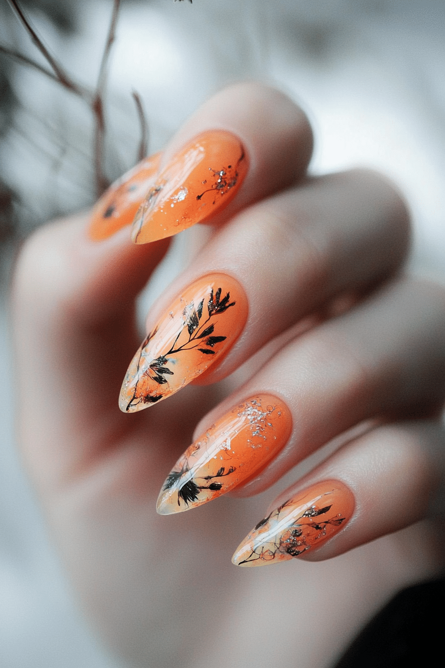 9. Soft Papaya Wash (Orange Color Nail Design Ideas) - Orange Color Nail Design Ideas