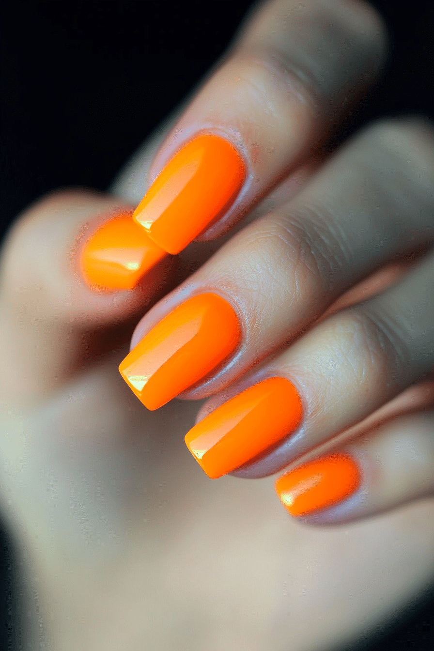 14. Neon Citrus Pop (Orange Color Nail Design Ideas) - Orange Color Nail Design Ideas
