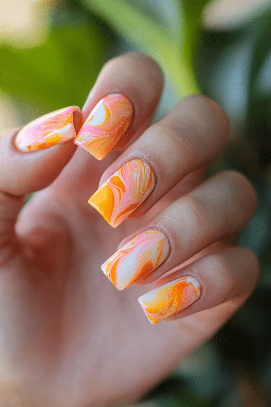 18. Carrot Glaze Layers (Orange Color Nail Design Ideas) - Orange Color Nail Design Ideas