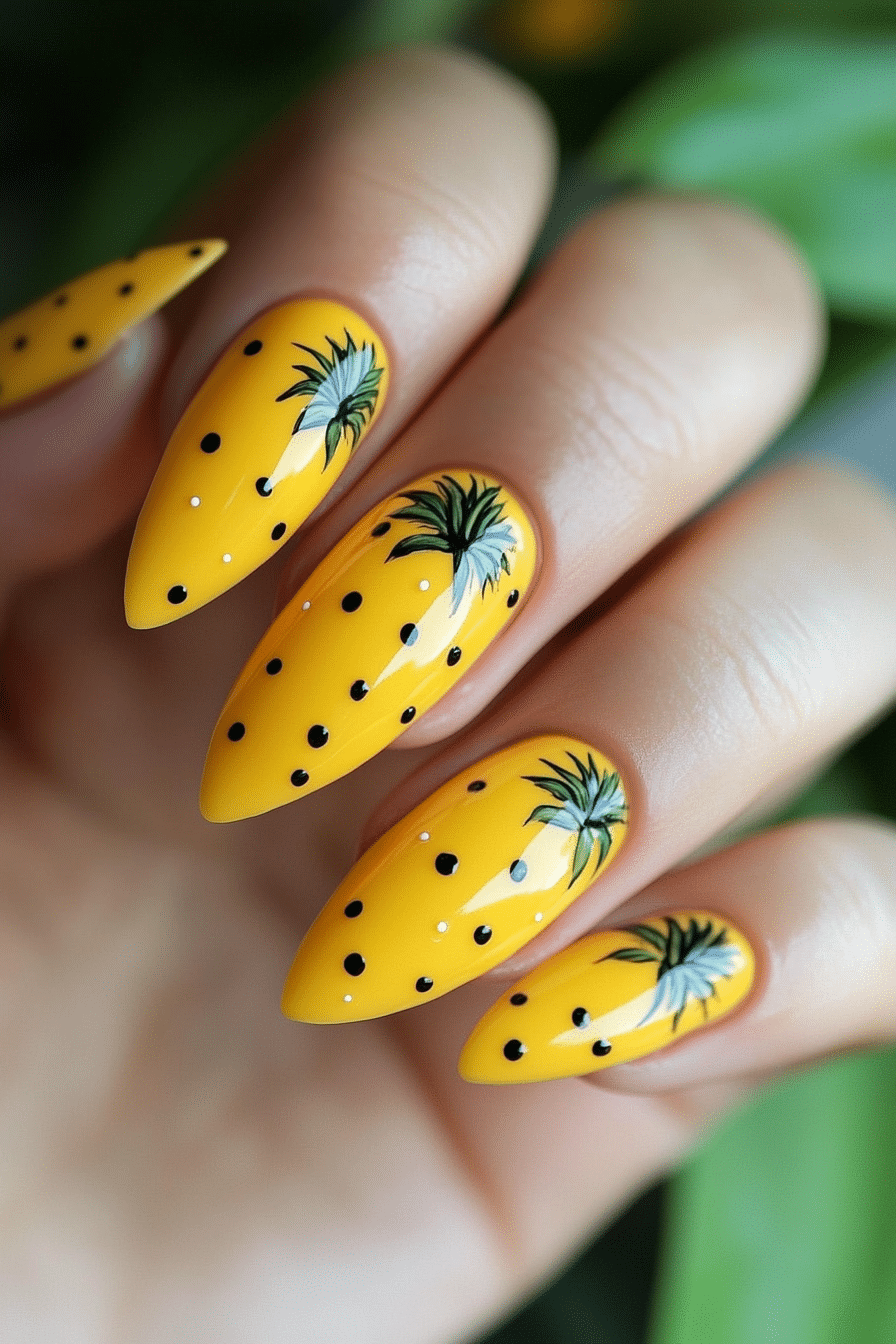 13. Pineapple Punch (Yellow Nail Design Ideas) - Yellow Nail Design Ideas