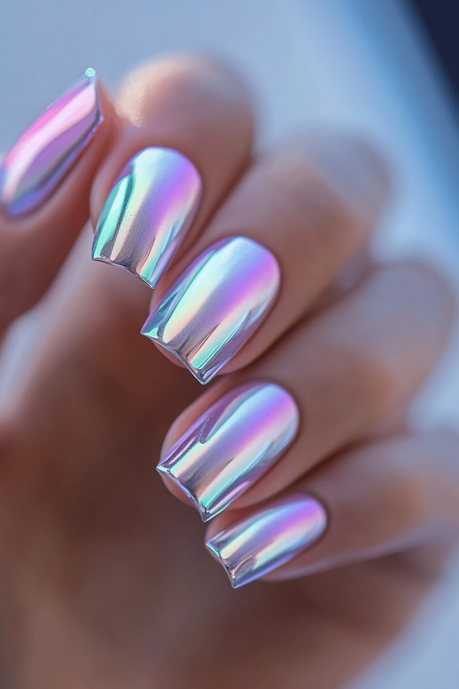 19. Opal Sheen Chrome (Chrome Nail Design Ideas) - Chrome Nail Design Ideas