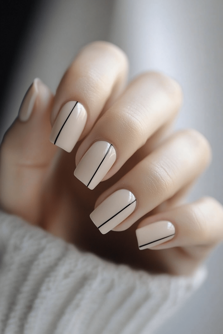 5. Minimalist Lines (Cute Short Nail Design Ideas) - Cute Short Nail Design Ideas