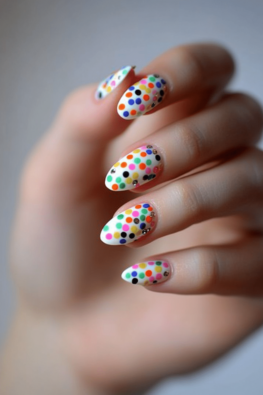 6. Confetti Party (Cute Short Nail Design Ideas) - Cute Short Nail Design Ideas