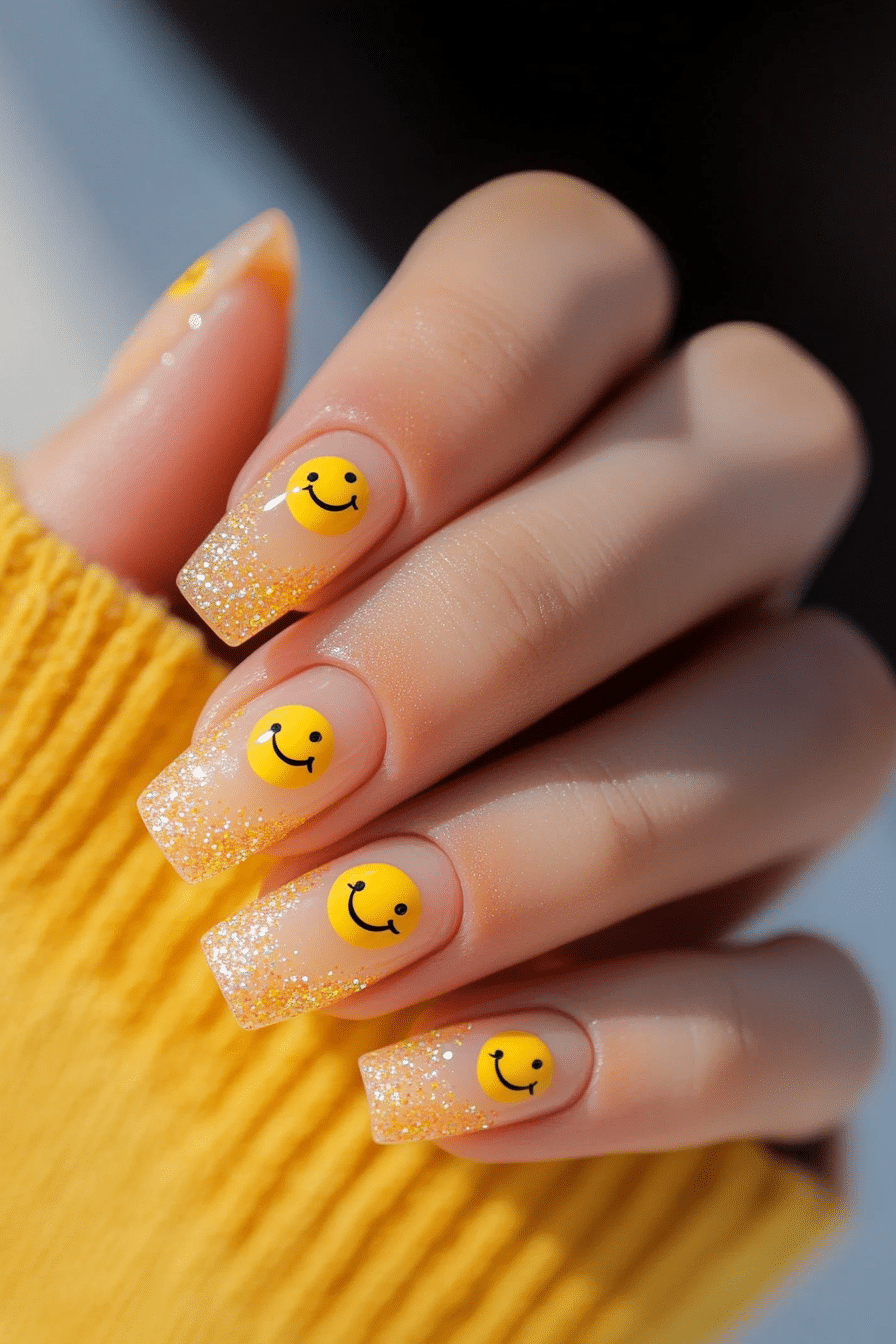 19. Peachy Polka Dots (Cute Short Nail Design Ideas) - Cute Short Nail Design Ideas