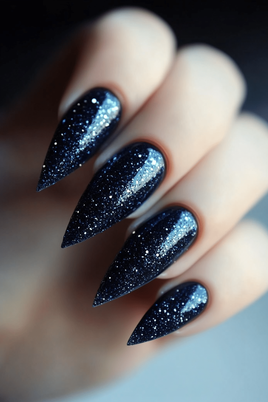 2. Sapphire Spark Surge (Glitter Nail Design Ideas) - Glitter Nail Design Ideas