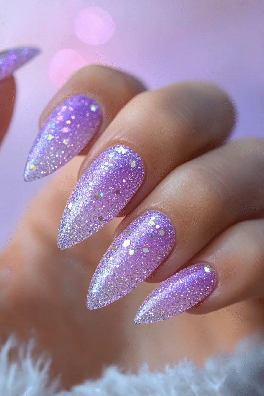 8. Lilac Dream Dust (Glitter Nail Design Ideas) - Glitter Nail Design Ideas