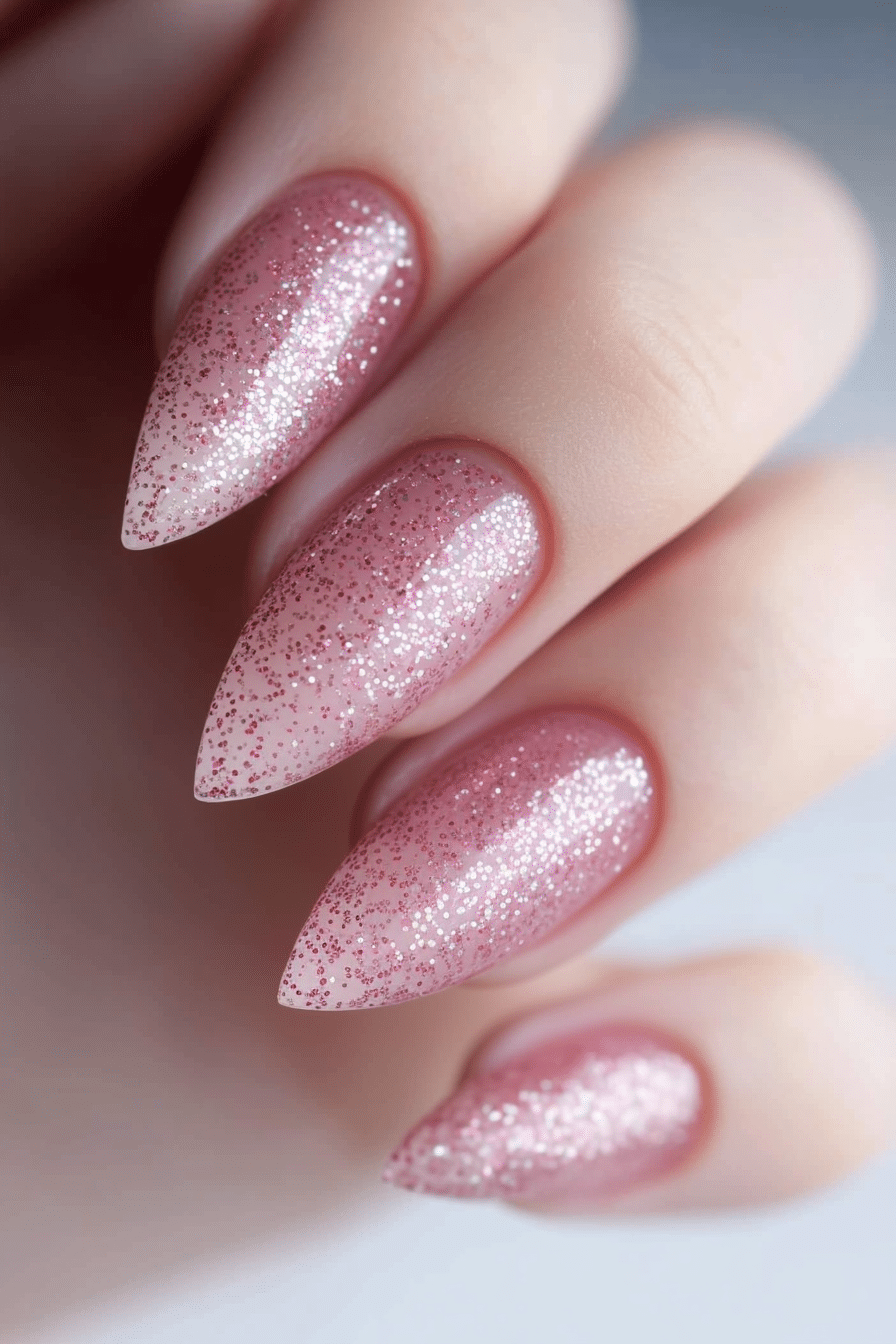9. Velvet Rose Glitter (Glitter Nail Design Ideas) - Glitter Nail Design Ideas