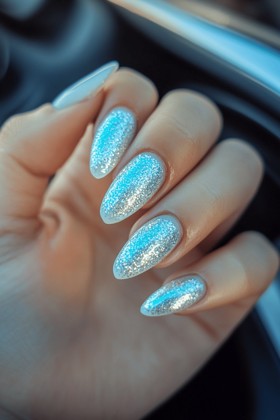 22. Ice Blue Mirage (Glitter Nail Design Ideas) - Glitter Nail Design Ideas