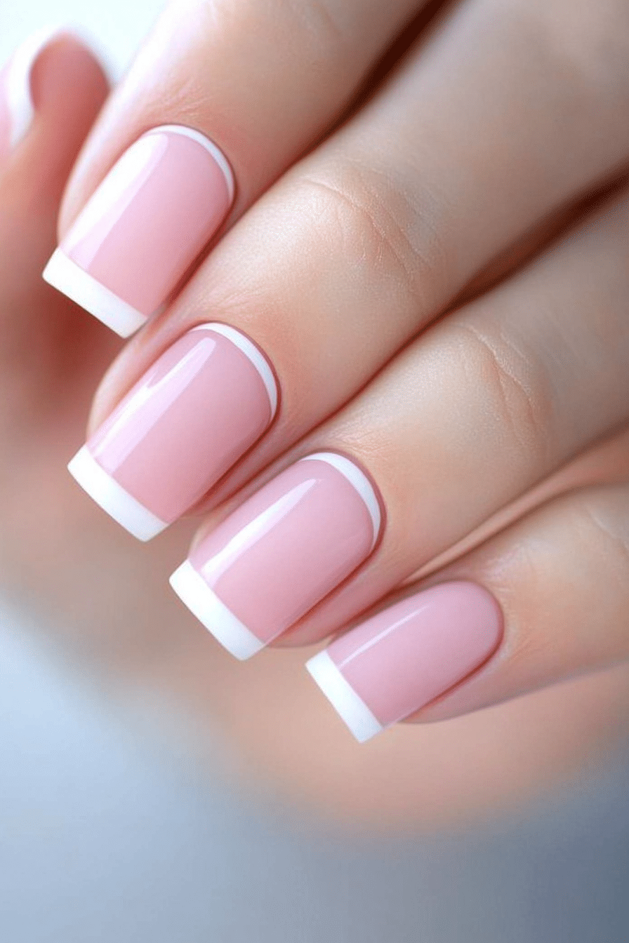12. Rose Pink Frame Nails (Short Nail Art Design Ideas) - Short Nail Art Design Ideas