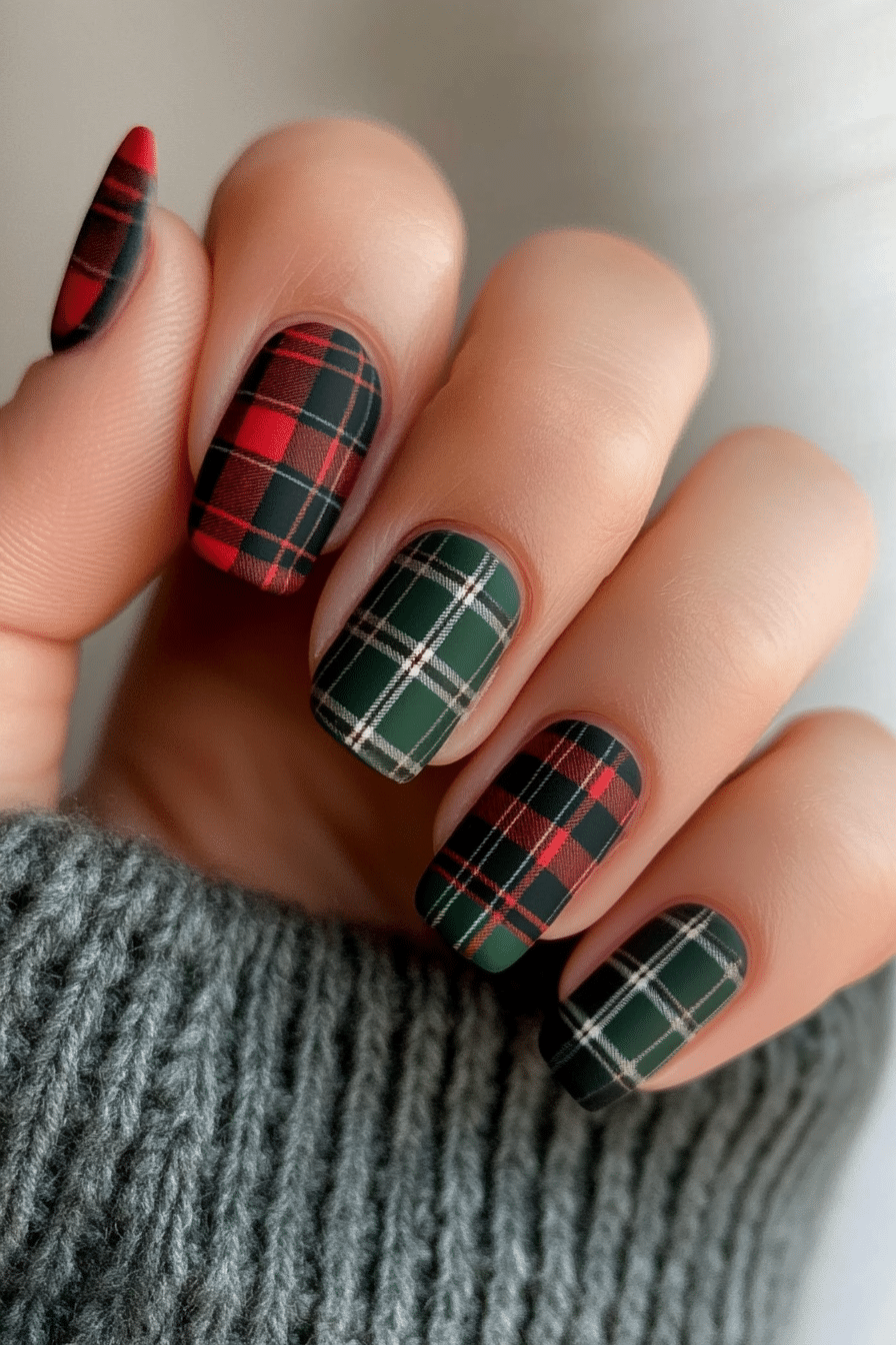 3. Plaid Flannel Chic (Thanksgiving Nail Design Ideas) - Thanksgiving Nail Design Ideas
