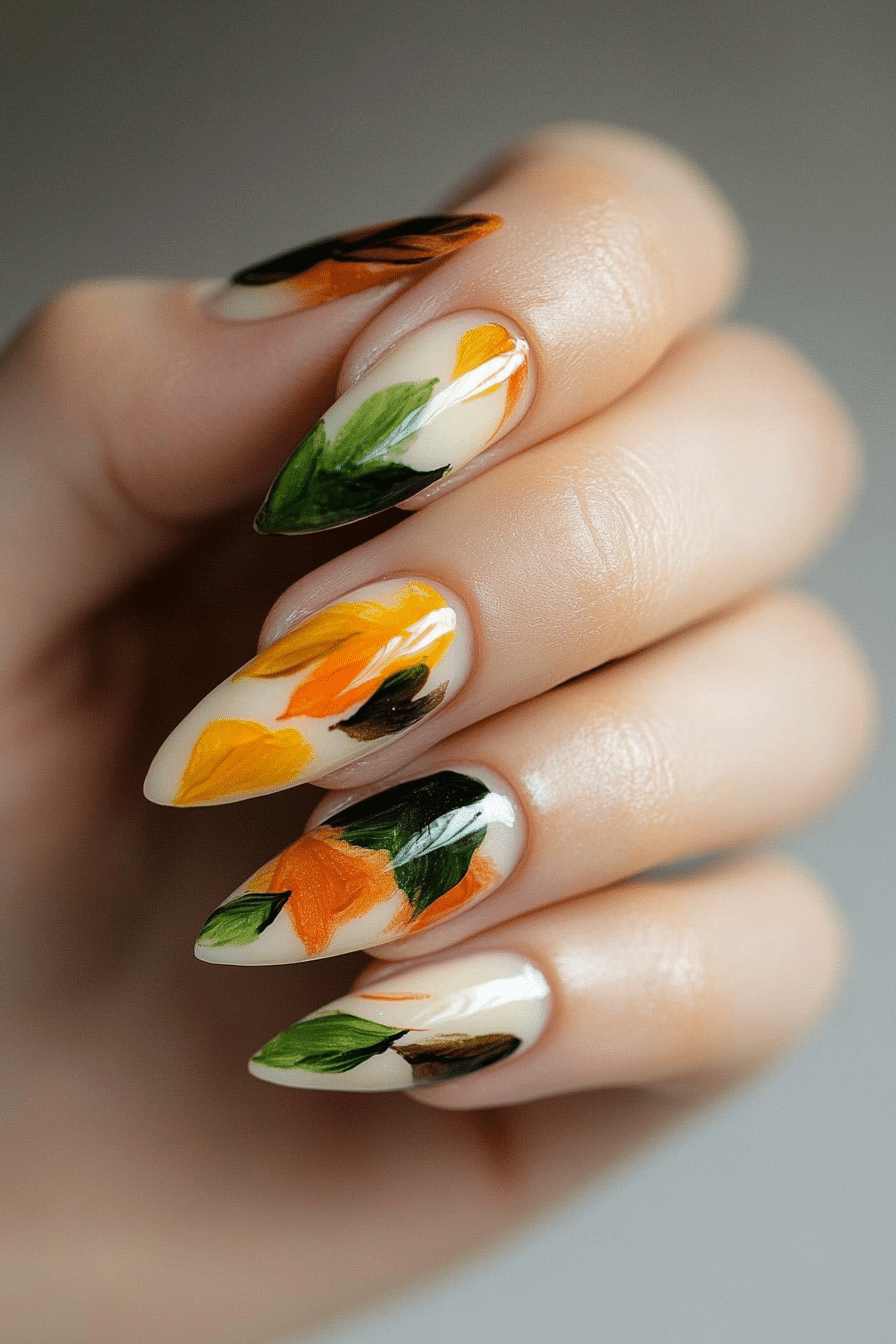 5. Autumn Abstract (Thanksgiving Nail Design Ideas) - Thanksgiving Nail Design Ideas
