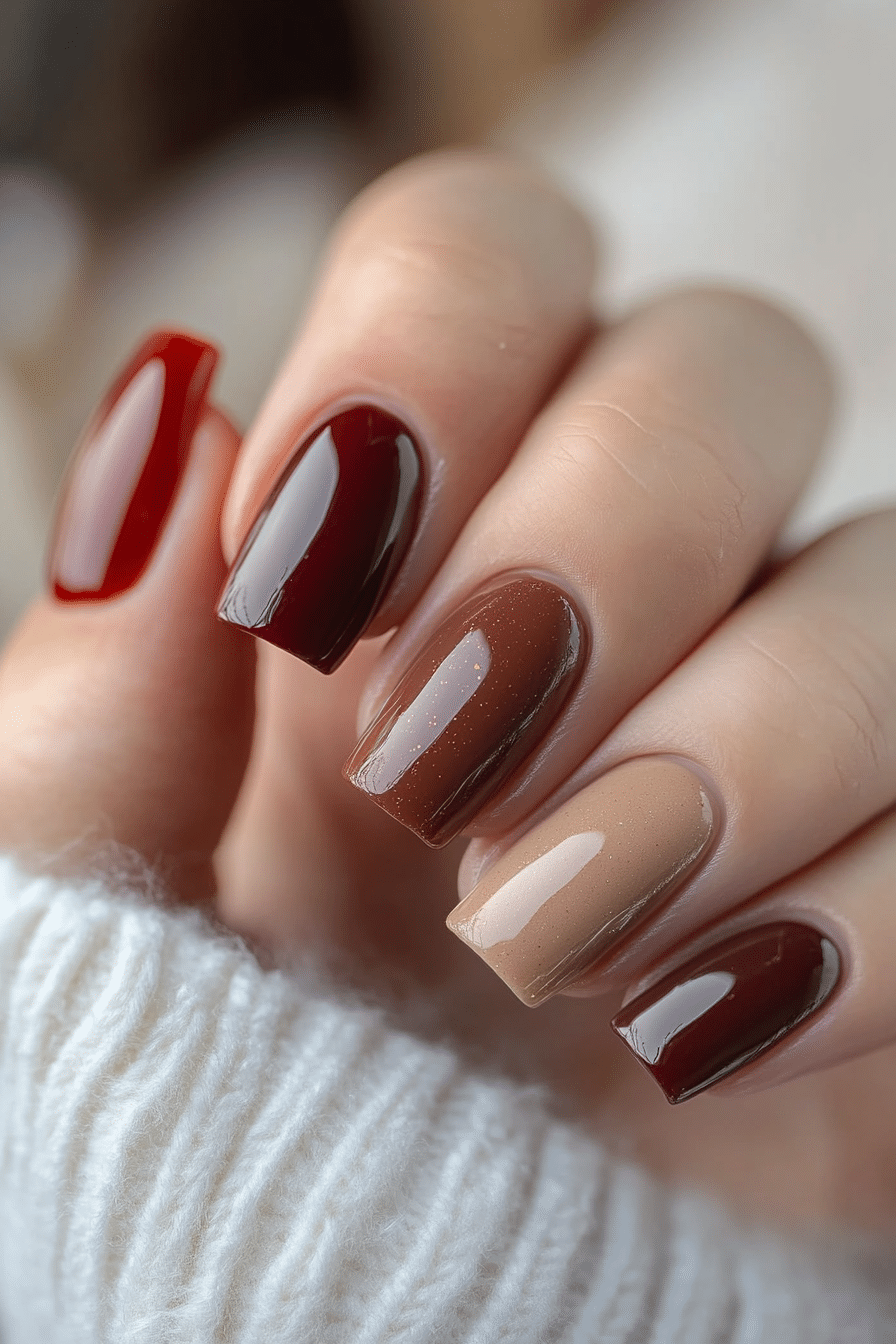 11. Caramel Apple Glaze (Thanksgiving Nail Design Ideas) - Thanksgiving Nail Design Ideas