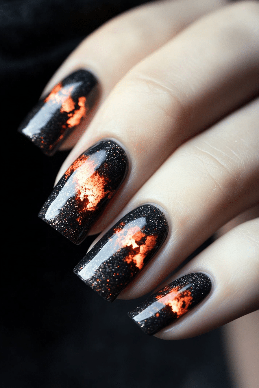 15. Twilight Bonfire (Thanksgiving Nail Design Ideas) - Thanksgiving Nail Design Ideas