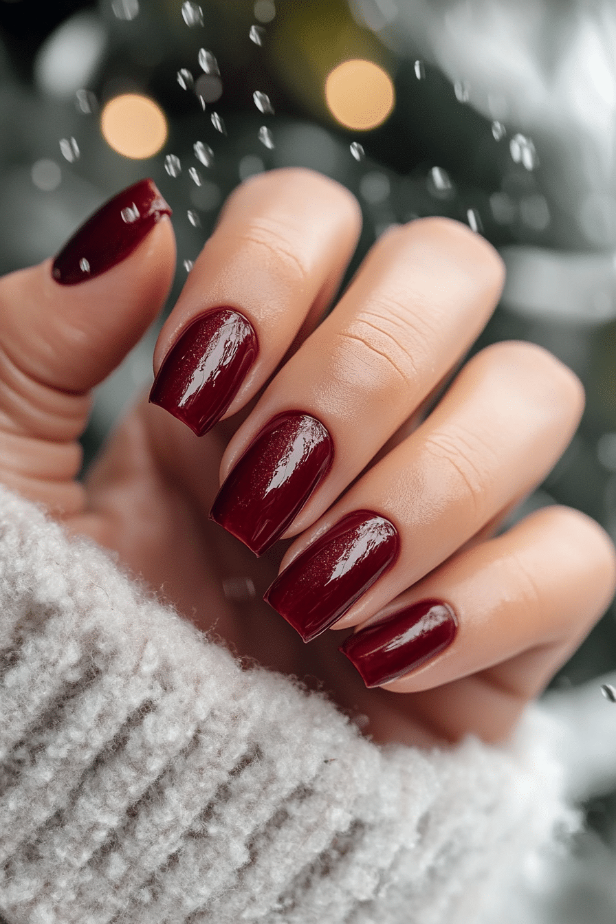 3. Glossy Deep Wine Almonds (Burgundy Nail Design Ideas) - Burgundy Nail Design Ideas